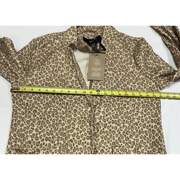 VERO MODA COAT WOMENS MEDIUM ANIMAL PRINT FLEECE LONG CARDIGAN COAT LEOPARD NWT - Picture 10 of 13